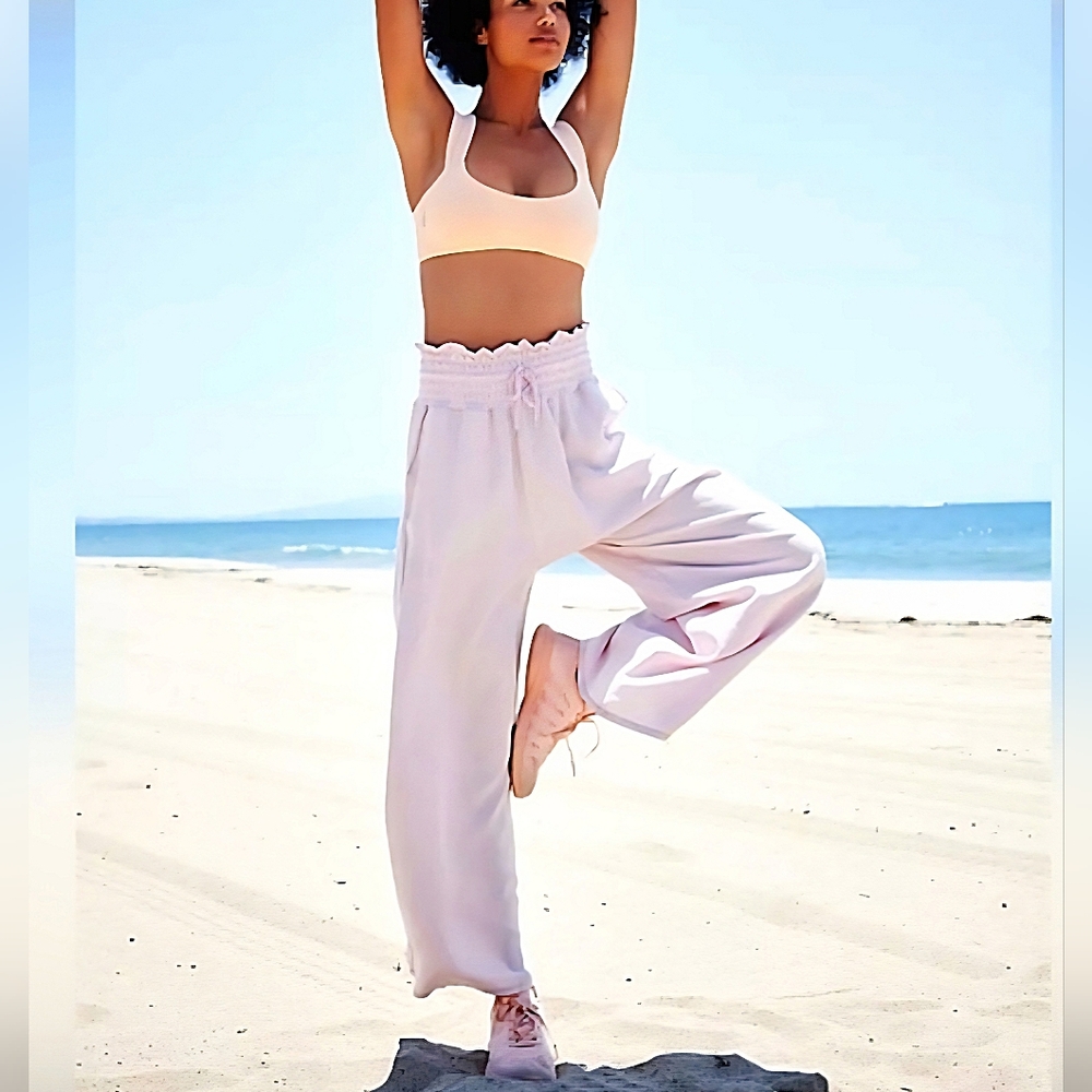 NWT Free People Movement Mia Wide-leg Lilac Pants